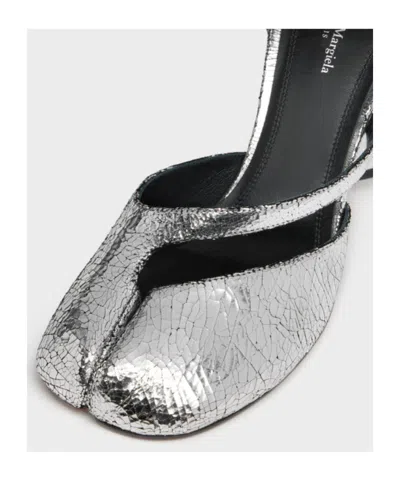 Maison Margiela Tabi Broken Mirror Leather Split-toe Pumps In Metallic