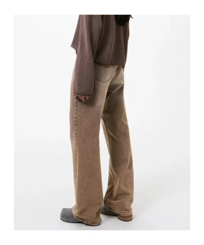 Our Legacy Denim Trousers Faded Effect Belt Loops Five Pockets In Brown