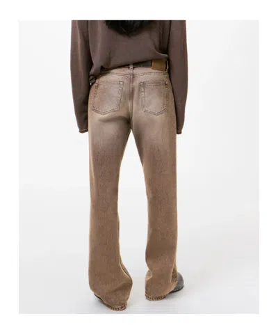 Our Legacy Denim Trousers Faded Effect Belt Loops Five Pockets In Brown
