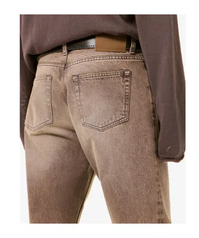 Our Legacy Denim Trousers Faded Effect Belt Loops Five Pockets In Brown