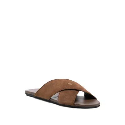 Prada Round-toed Flat Slippers In Multi