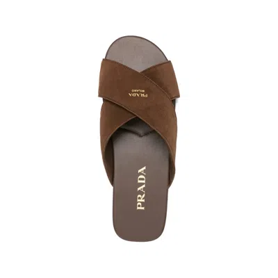 Prada Round-toed Flat Slippers In Multi