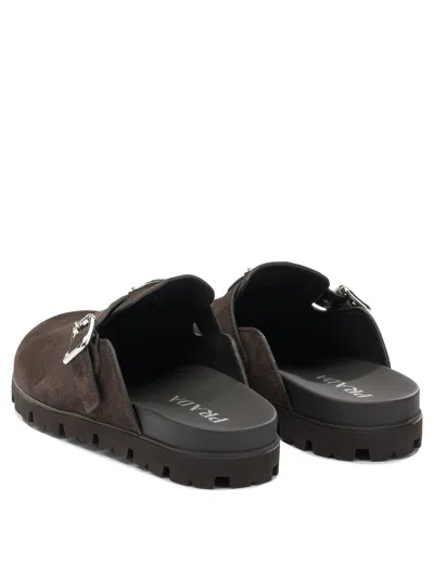 Prada Triangle-logo Mules In Multi