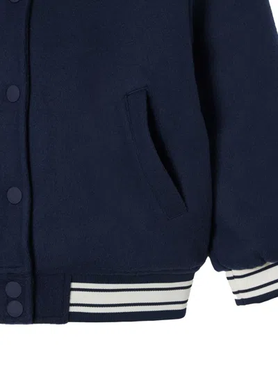 Lacoste Logo Patch Jacket In Blue