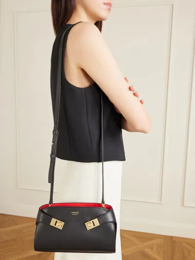 Ferragamo Small Structured Shoulder Bag With Adjustable Strap In Orange
