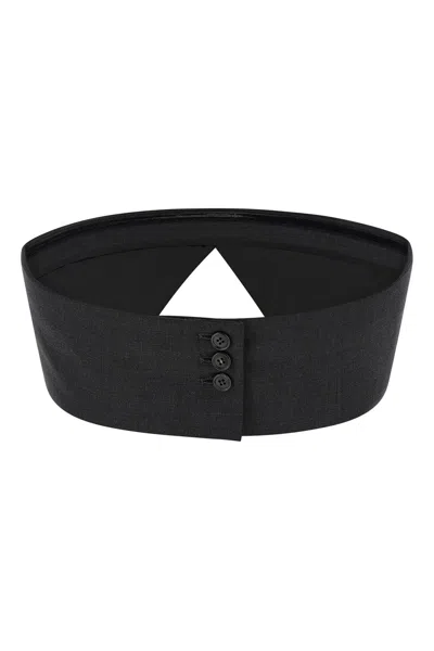 Prada Button Bandeau Top In Black