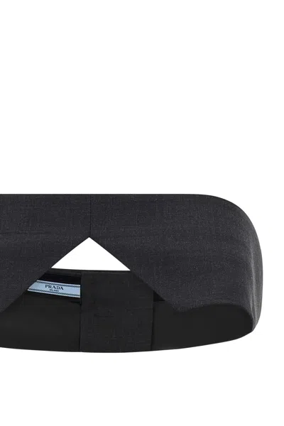 Prada Button Bandeau Top In Black