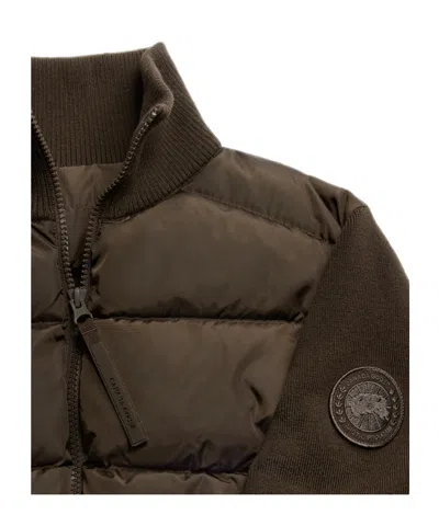 Canada Goose Hybridge Wide Quilt Knit Jacket Tonal Disc In Brown