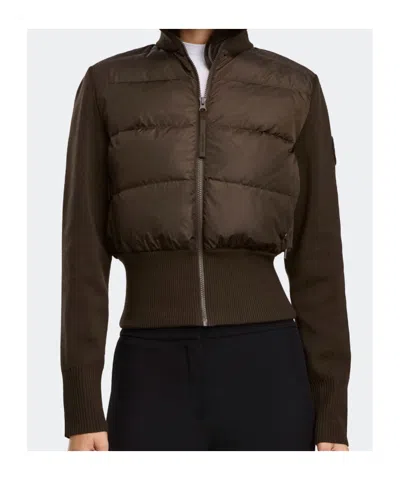 Canada Goose Hybridge Wide Quilt Knit Jacket Tonal Disc In Brown