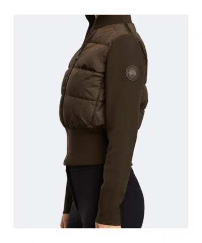 Canada Goose Hybridge Wide Quilt Knit Jacket Tonal Disc In Brown