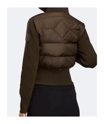 Canada Goose Hybridge Wide Quilt Knit Jacket Tonal Disc In Brown