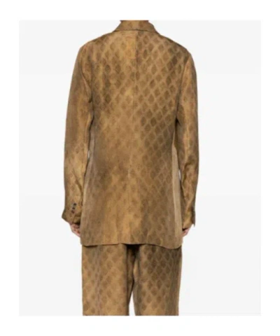 Uma Wang Khloe Wrap Jacket Floral Pattern Pockets In Brown