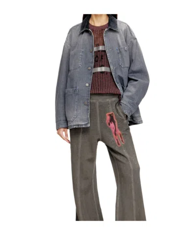 Diesel Mens 07 D-stack-u-l Faded Denim Jacket In Blue