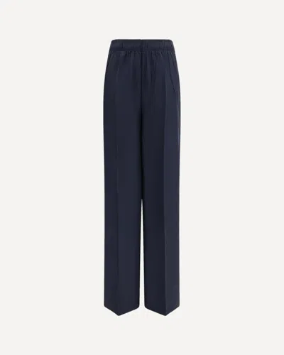 Prada Washed Silk Pants In Blue