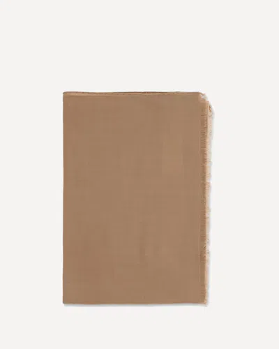 Max Mara Silk Scarf Rectangular Shape Lightweight Frayed Edges In Brown