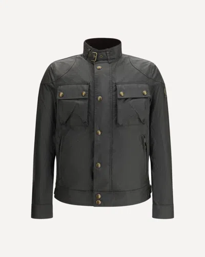 Belstaff Mens Dark Navy Racemaster High-neck Waxed-cotton Jacket In Blue
