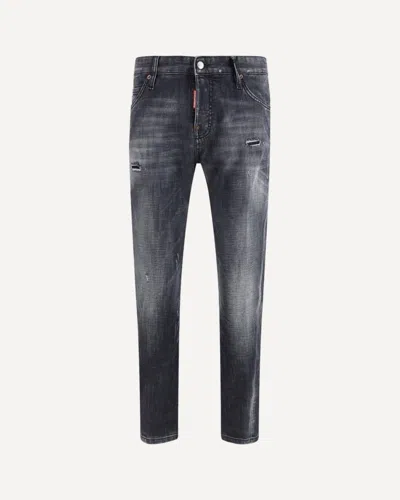 Dsquared2 Stretch Denim Sexy Twist Jeans With Paint Effect Details 17c In Black
