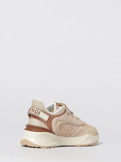 Fendi Mesh Flow Sneakers Perforated Design Pull Tab In Neutral