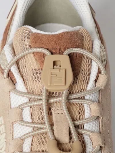 Fendi Mesh Flow Sneakers Perforated Design Pull Tab In Neutral