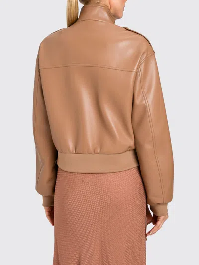 Twinset Buttoned Bomber Jacket In Brown