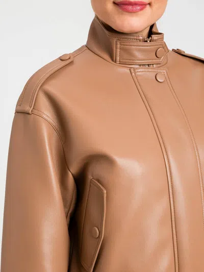 Twinset Buttoned Bomber Jacket In Brown