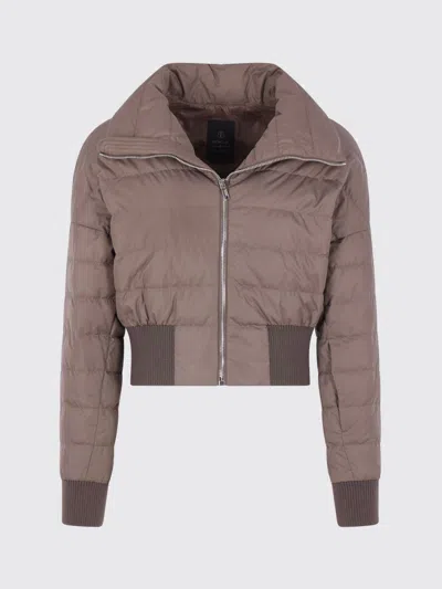 Moncler Grey Quilted Jacket In Brown
