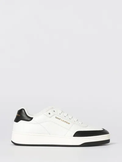 Saint Laurent White And Black Leather Sneakers In Multi