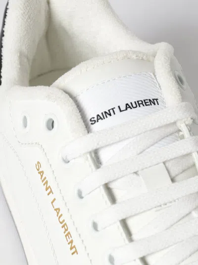 Saint Laurent White And Black Leather Sneakers In Multi