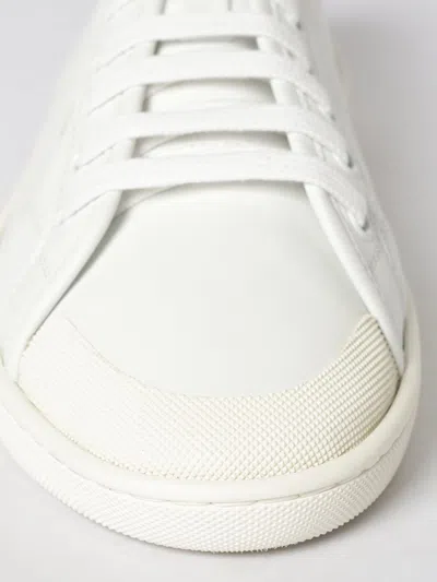 Saint Laurent Gym Low Logo-print Leather Sneakers In White