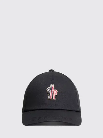 Moncler Grenoble Logo Patch Cotton Twill Baseball Cap In Black