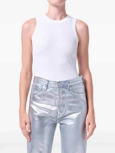 Agolde Ribbed Sleeveless Top B In White