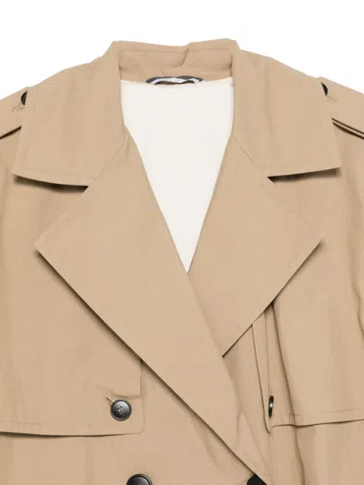 Weekend Max Mara Belted Double-breasted Coat In Neutral