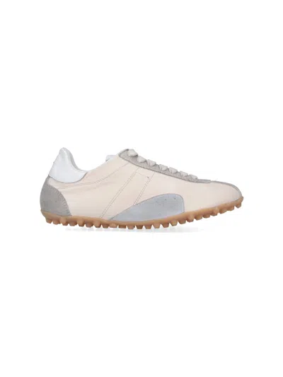 Maison Margiela Sprinters Beige Sneaker With Insert Design And Notched Sole In Leather Woman In Multi