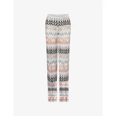 Missoni Zigzag Wide-leg Trousers In Gray