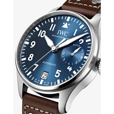 Iwc Schaffhausen Mens Big Pilot's 46mm Le Petit Prince Stainless Steel Automatic Watch In Brown
