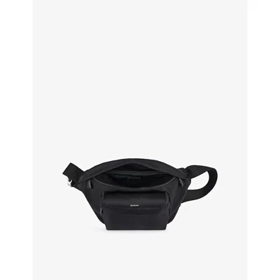 Sandro Technical Fabric Shoulder Bag In Black
