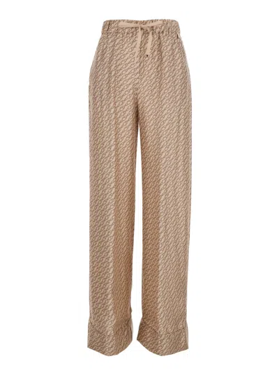 Herno Patterned Drawstring-fastening Trousers In Neutral