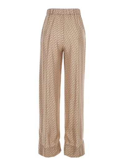 Herno Patterned Drawstring-fastening Trousers In Neutral