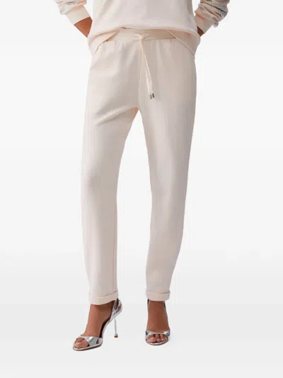 Liu •jo Elasticated Drawstring Trousers In Neutral