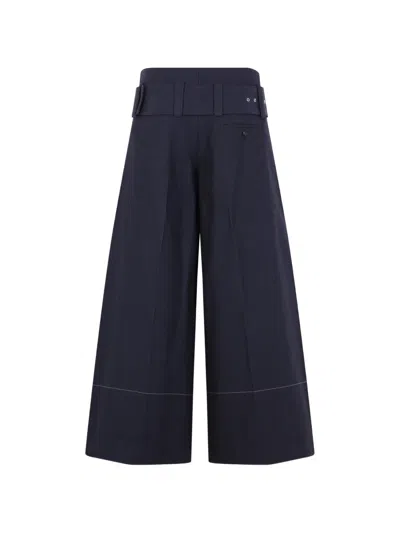10 Corso Como Belted Trousers In Blue