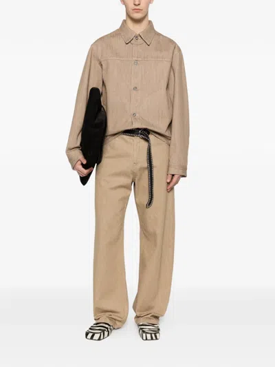 Jil Sander Long-sleeved Denim Jacket In Neutral