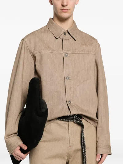 Jil Sander Long-sleeved Denim Jacket In Neutral