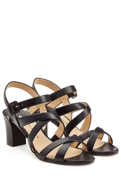 Paul Andrew Leather Sandals In Black