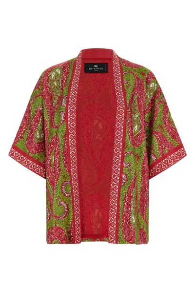 Etro Paisley Foliage Silk Twill Jacket In Multi