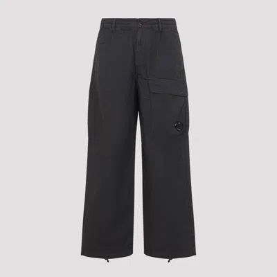 C.p. Company C.p.company Grey Micro-reps Boxy Cotton Cargo Pants In Blue