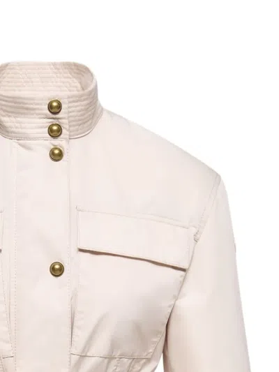Moncler Maitake Belted Short Jacket, Women, Beige, Size: 3 In Neutral