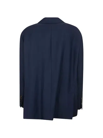 Brunello Cucinelli Buttoned Flap-pocket Blazer In Blue