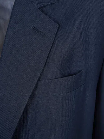 Brunello Cucinelli Buttoned Flap-pocket Blazer In Blue