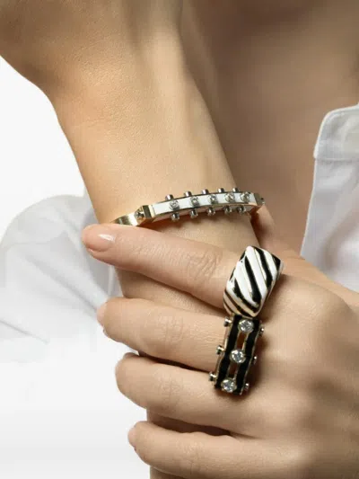 David Webb Striped Ring In Gold