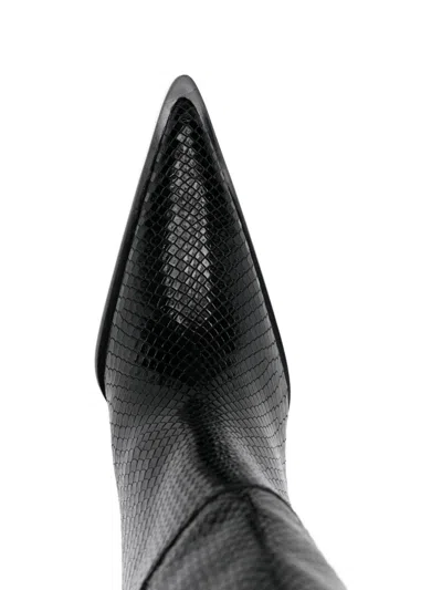 Coperni Black Python Embossed Bridge Cowboy Boots In Black